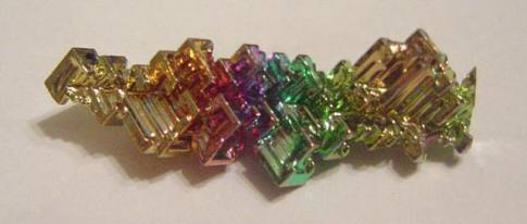 Crystal of ultrapure bismuth. Photo credit: Intangir (public domain)
